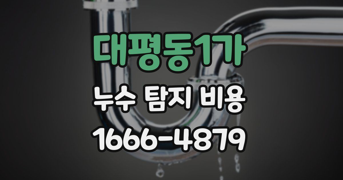 대평동1가 누수 탐지 비용