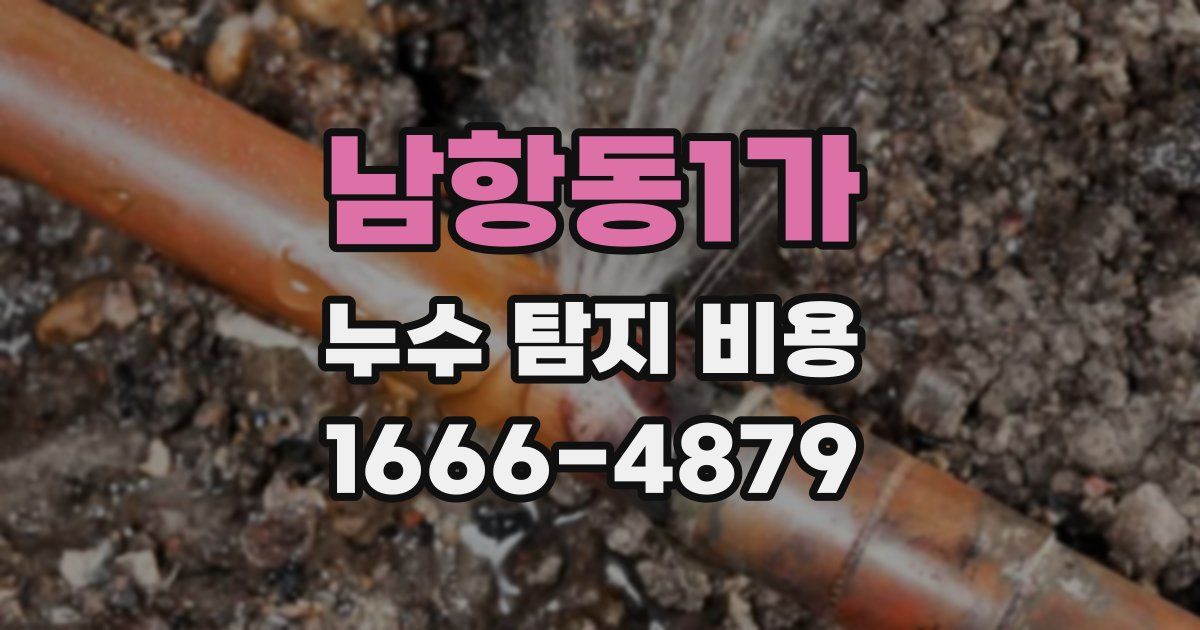 남항동1가 누수 탐지 비용