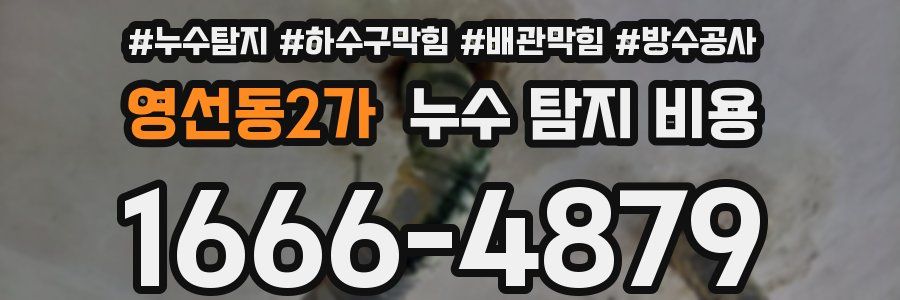 영선동2가 누수 탐지 비용