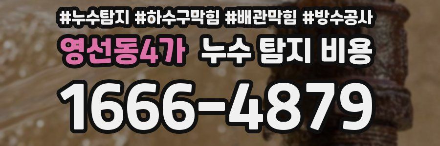 영선동4가 누수 탐지 비용