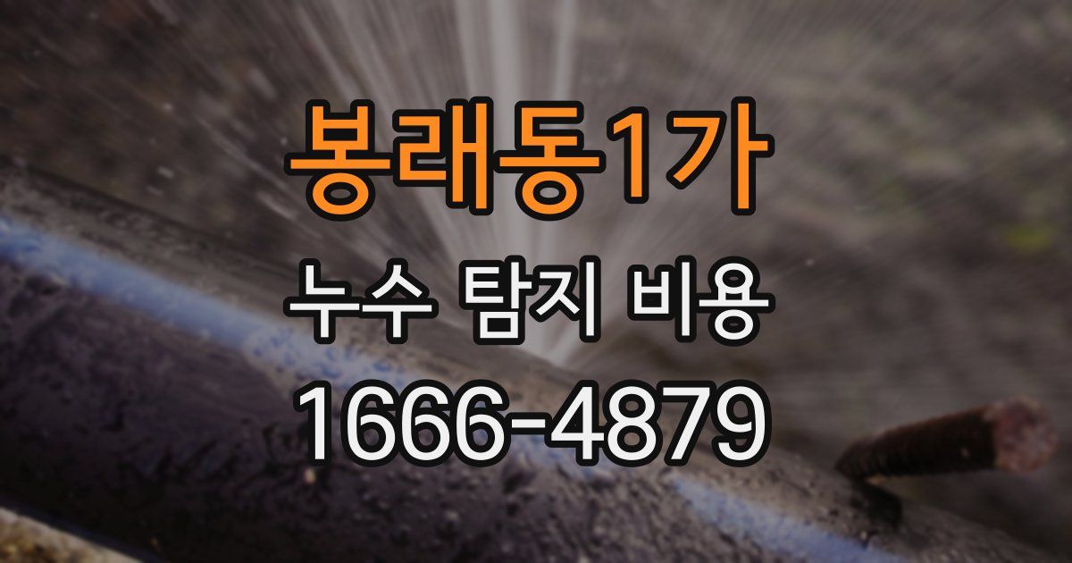 봉래동1가 누수 탐지 비용