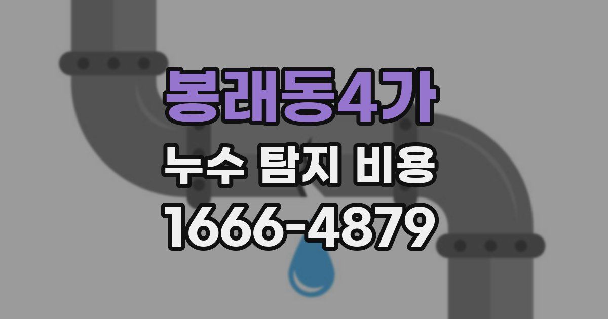 봉래동4가 누수 탐지 비용