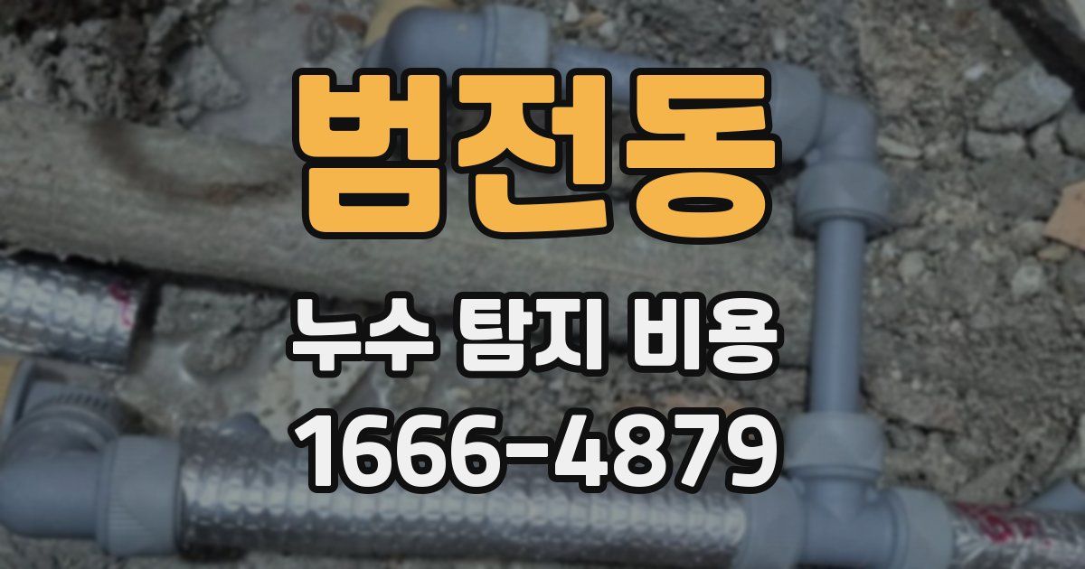 범전동 누수 탐지 비용