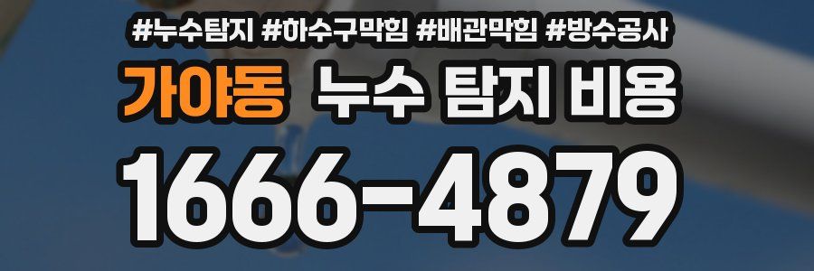 가야동 누수 탐지 비용