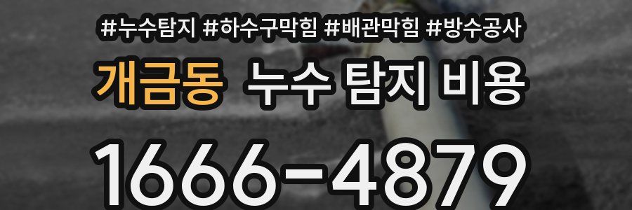 개금동 누수 탐지 비용
