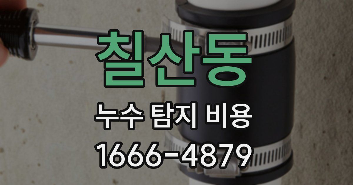 칠산동 누수 탐지 비용