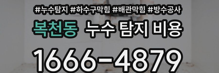 복천동 누수 탐지 비용