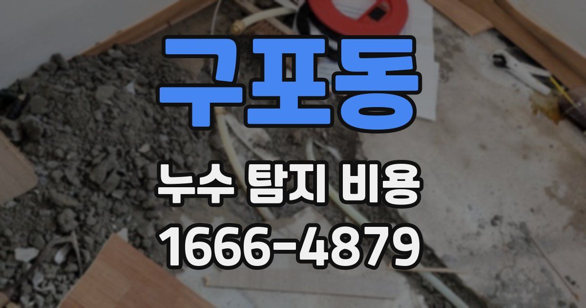 구포동 누수 탐지 비용