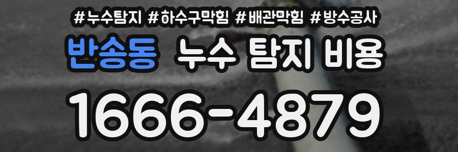 반송동 누수 탐지 비용