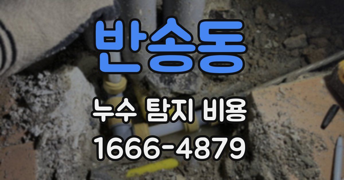 반송동 누수 탐지 비용