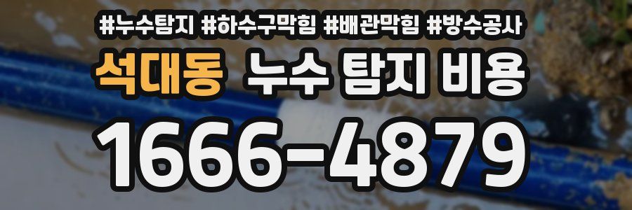석대동 누수 탐지 비용