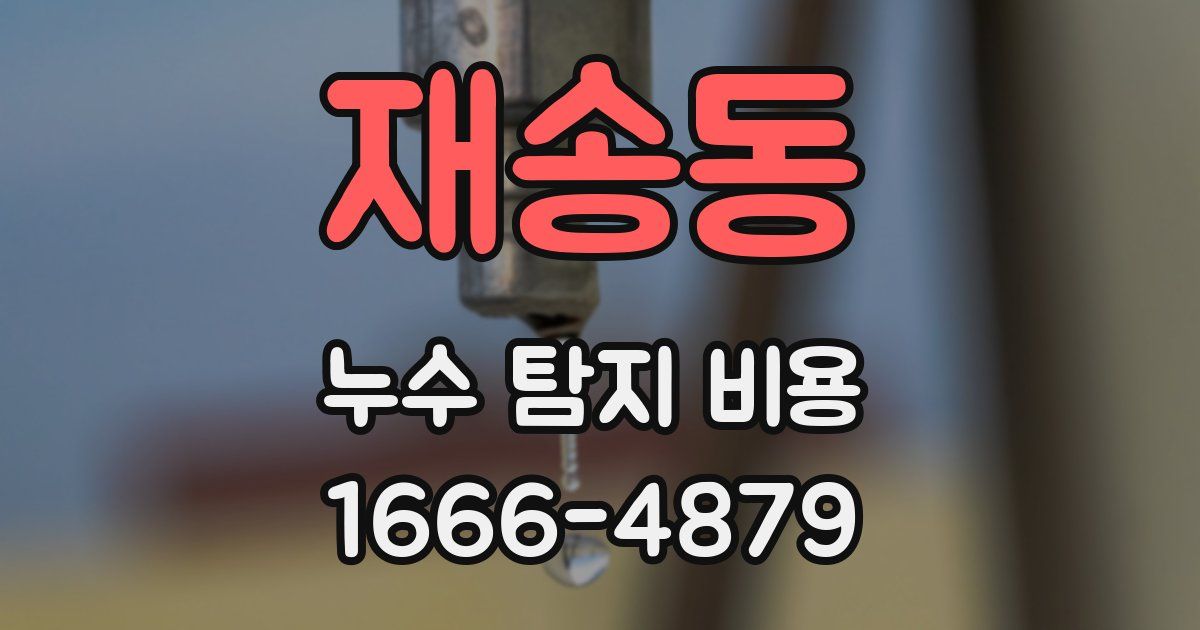 재송동 누수 탐지 비용