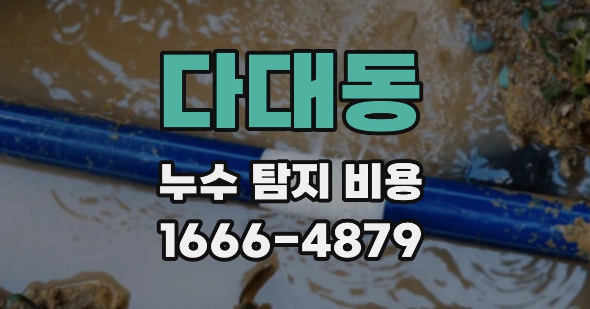 다대동 누수 탐지 비용