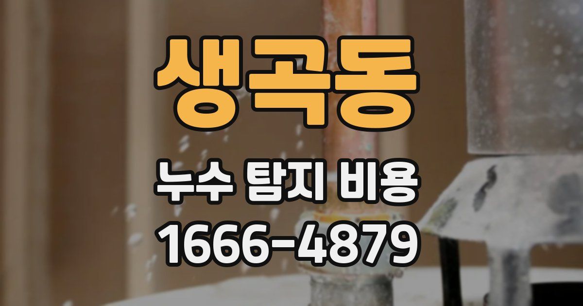 생곡동 누수 탐지 비용