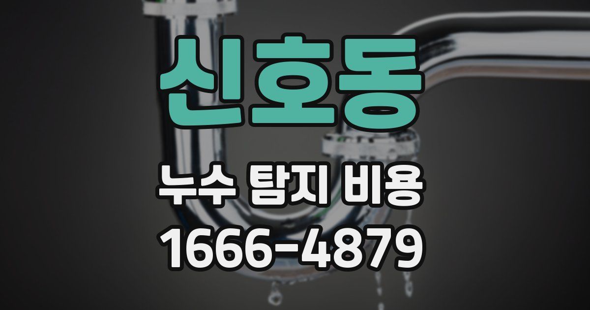 신호동 누수 탐지 비용