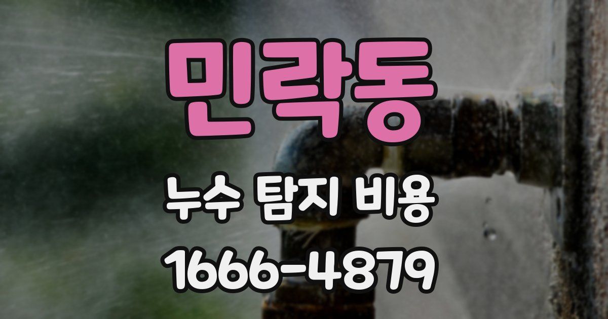 민락동 누수 탐지 비용