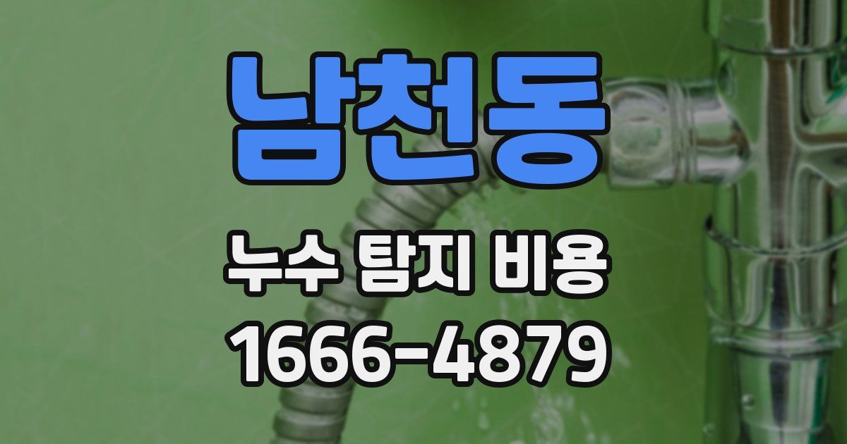 남천동 누수 탐지 비용