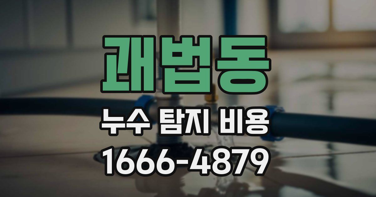 괘법동 누수 탐지 비용