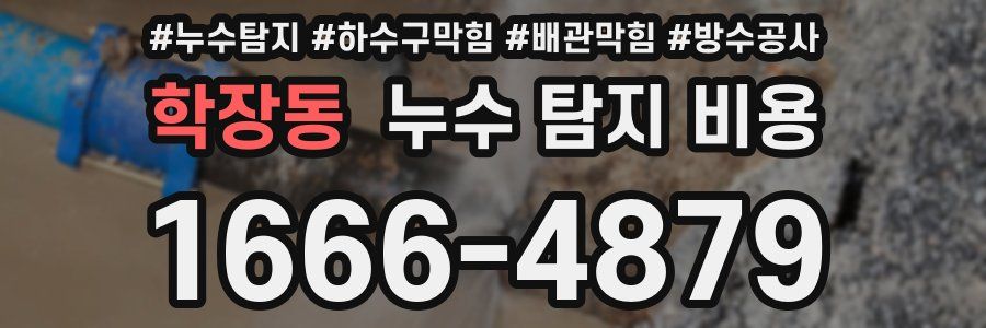 학장동 누수 탐지 비용