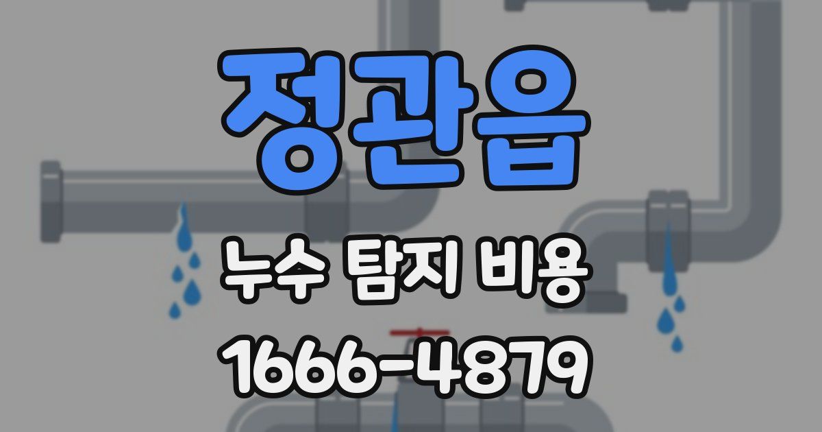 정관읍 누수 탐지 비용