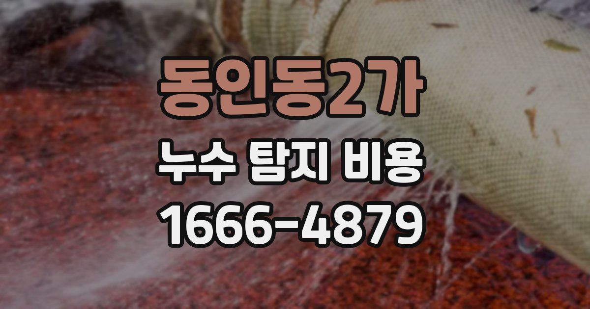 동인동2가 누수 탐지 비용