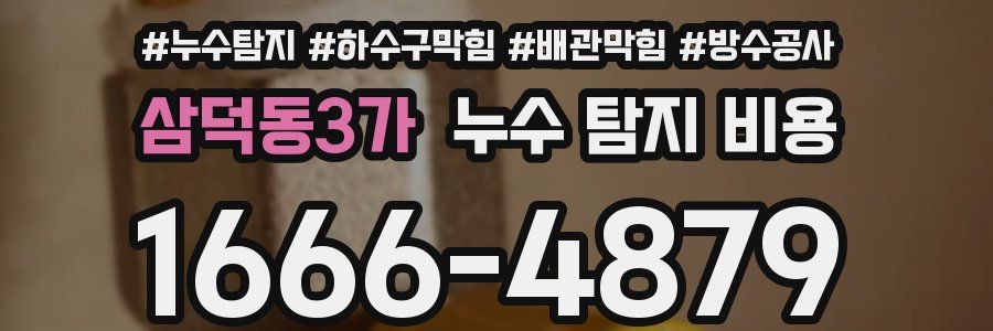 삼덕동3가 누수 탐지 비용