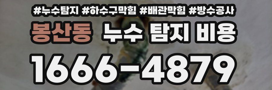봉산동 누수 탐지 비용