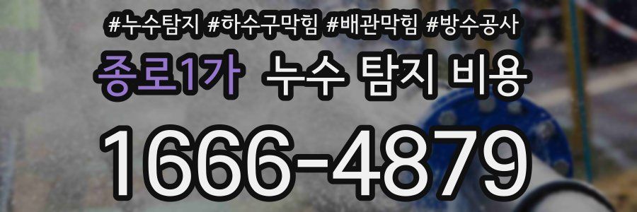 종로1가 누수 탐지 비용