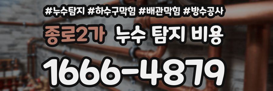 종로2가 누수 탐지 비용
