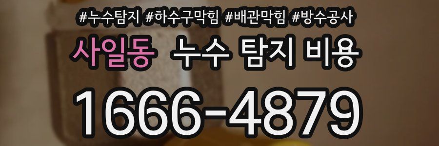 사일동 누수 탐지 비용