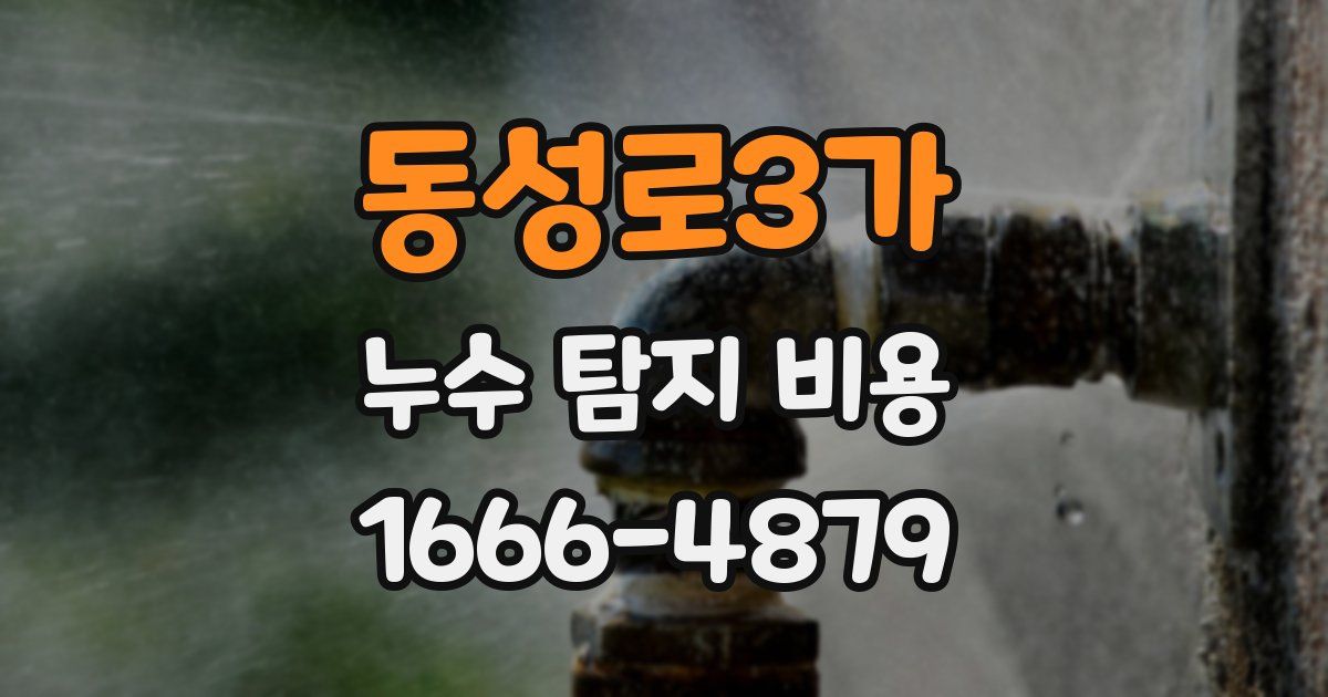 동성로3가 누수 탐지 비용