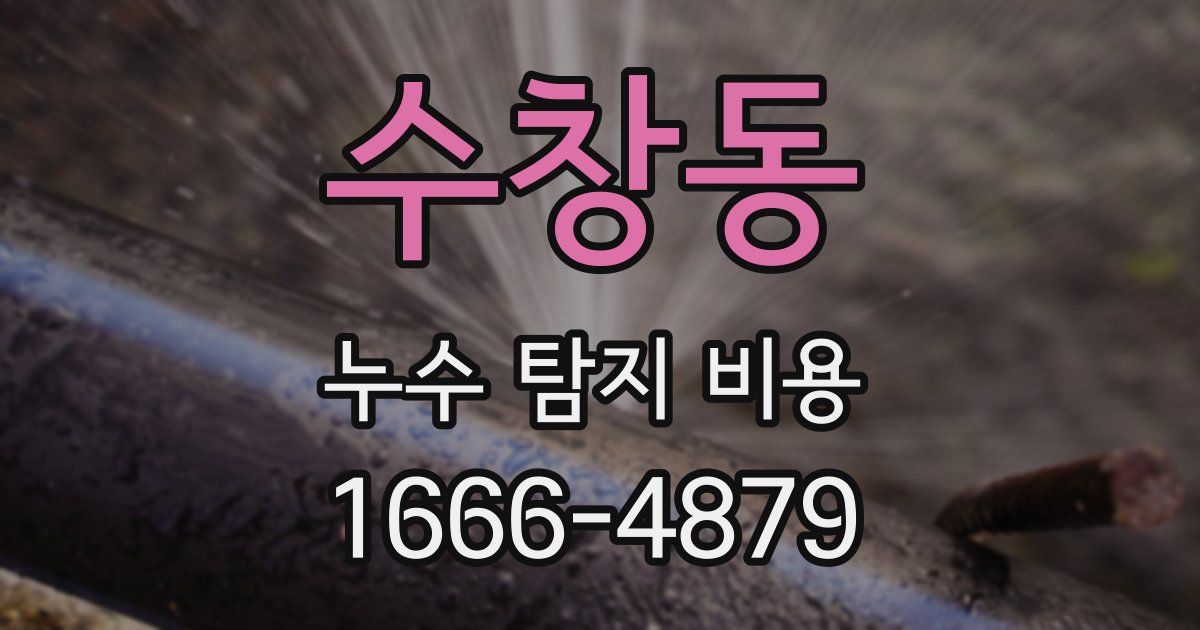 수창동 누수 탐지 비용