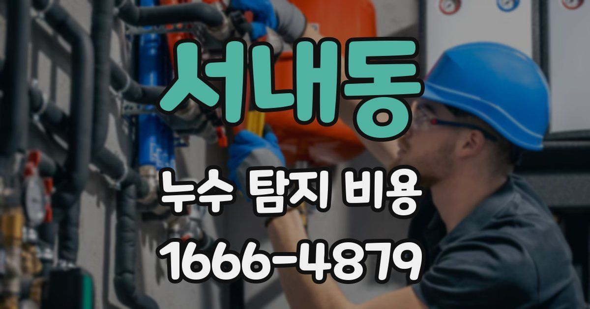 서내동 누수 탐지 비용