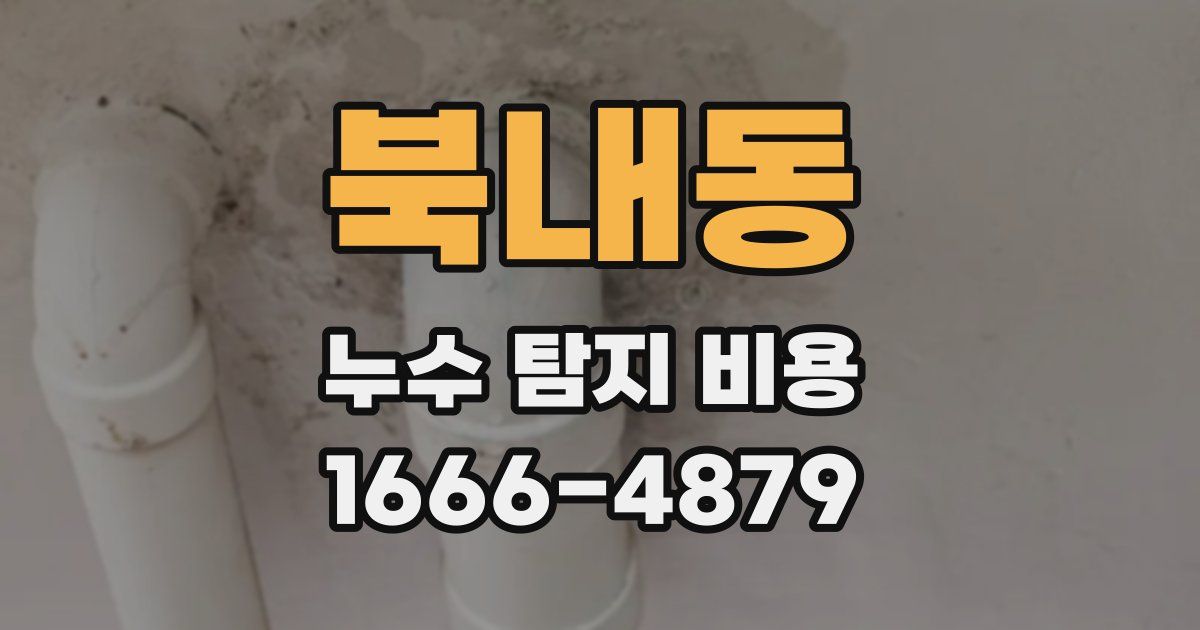 북내동 누수 탐지 비용
