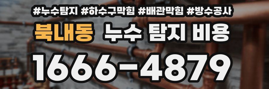 북내동 누수 탐지 비용
