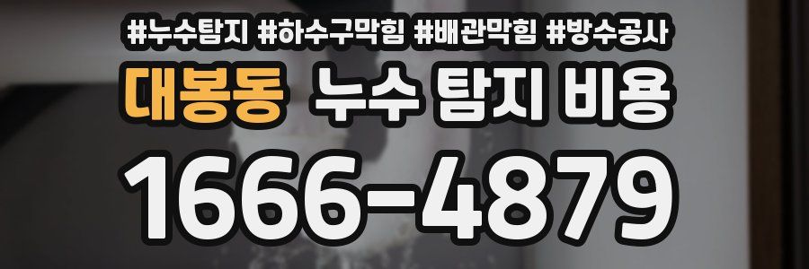 대봉동 누수 탐지 비용