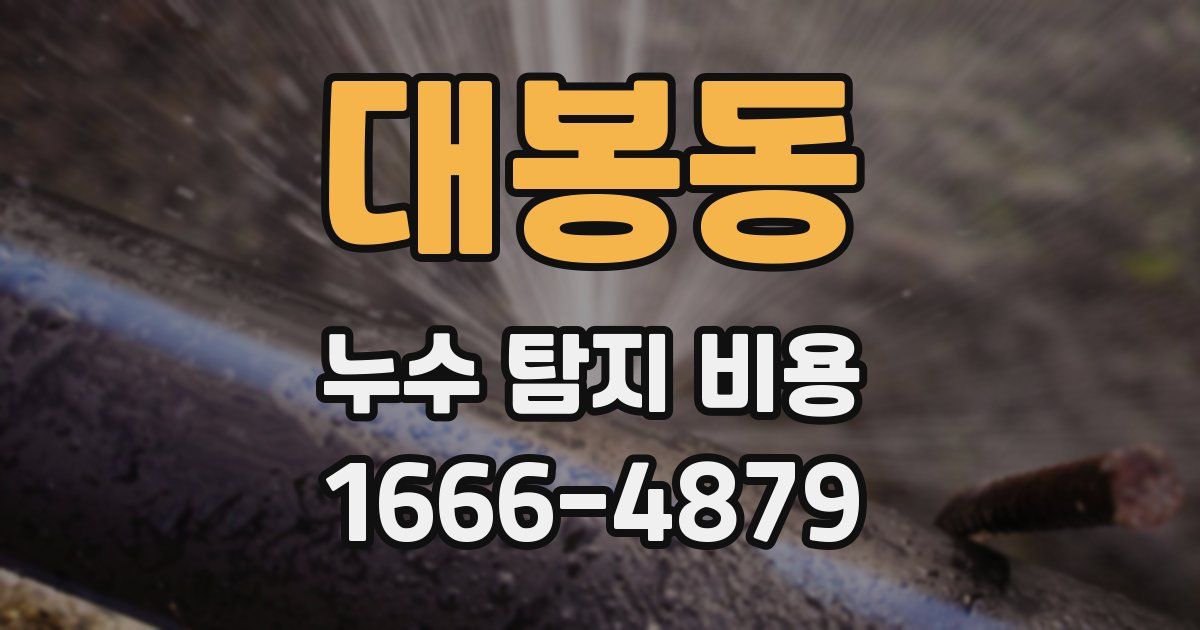 대봉동 누수 탐지 비용