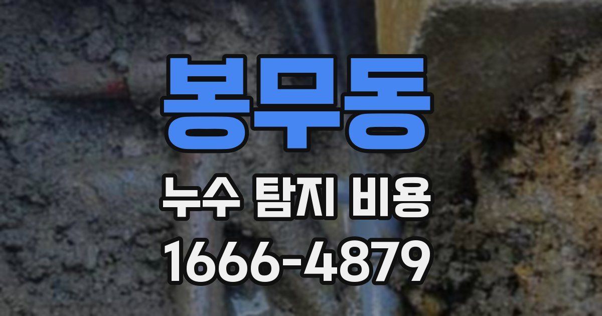 봉무동 누수 탐지 비용