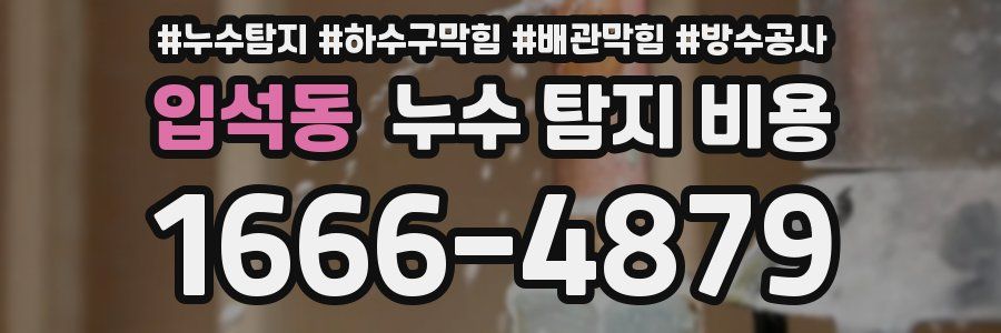 입석동 누수 탐지 비용