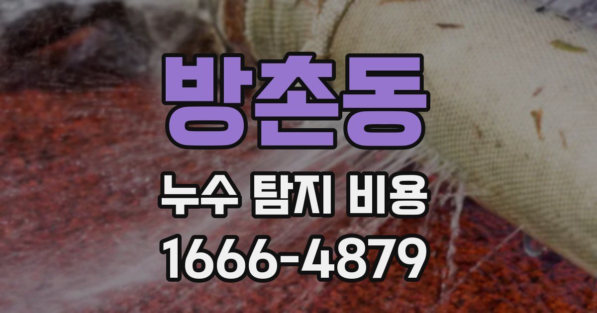 방촌동 누수 탐지 비용