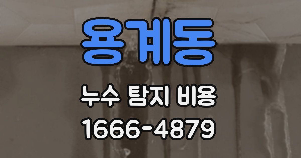 용계동 누수 탐지 비용