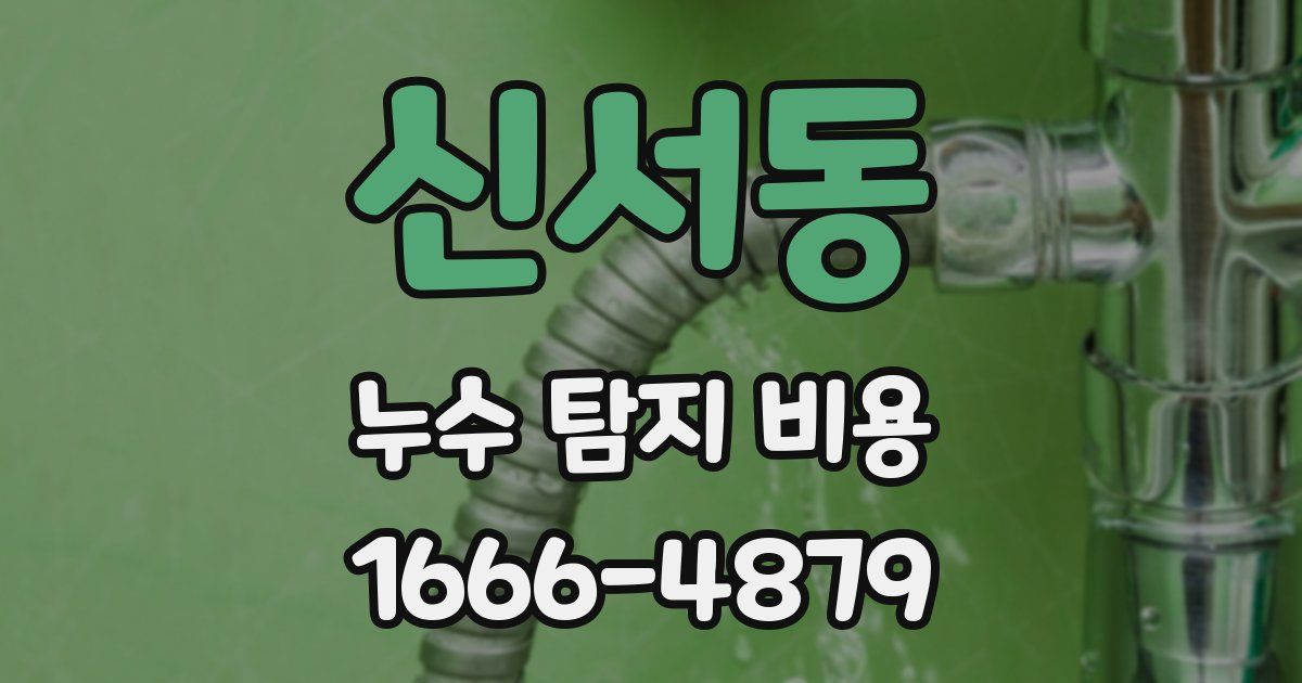 신서동 누수 탐지 비용