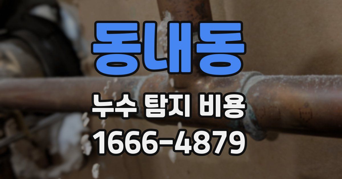 동내동 누수 탐지 비용