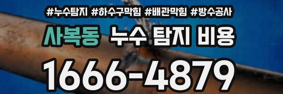 사복동 누수 탐지 비용