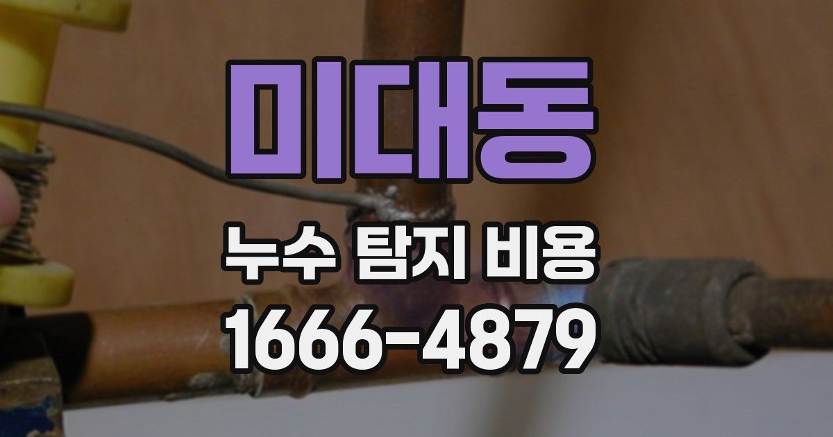 미대동 누수 탐지 비용