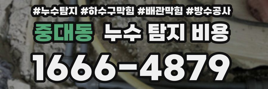 중대동 누수 탐지 비용
