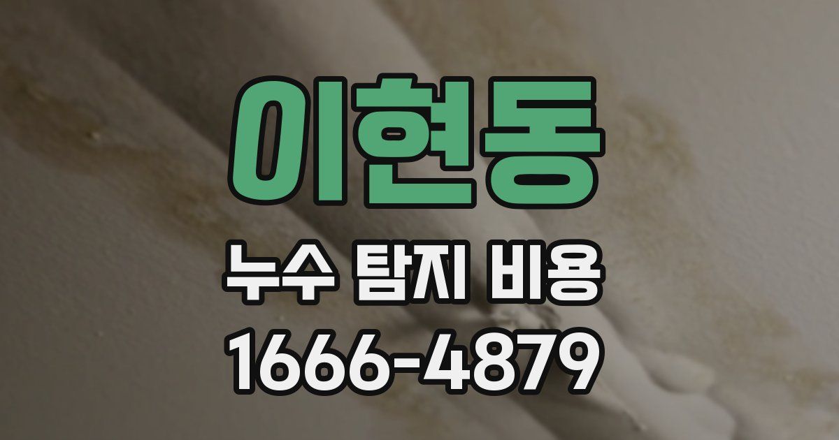 이현동 누수 탐지 비용