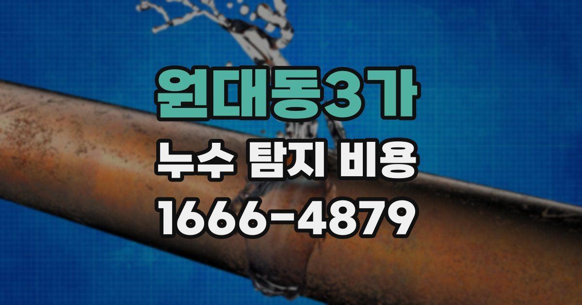 원대동3가 누수 탐지 비용