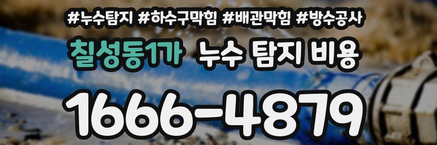 칠성동1가 누수 탐지 비용