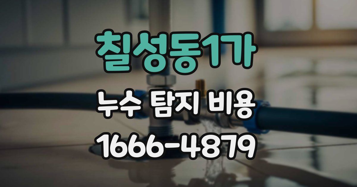 칠성동1가 누수 탐지 비용